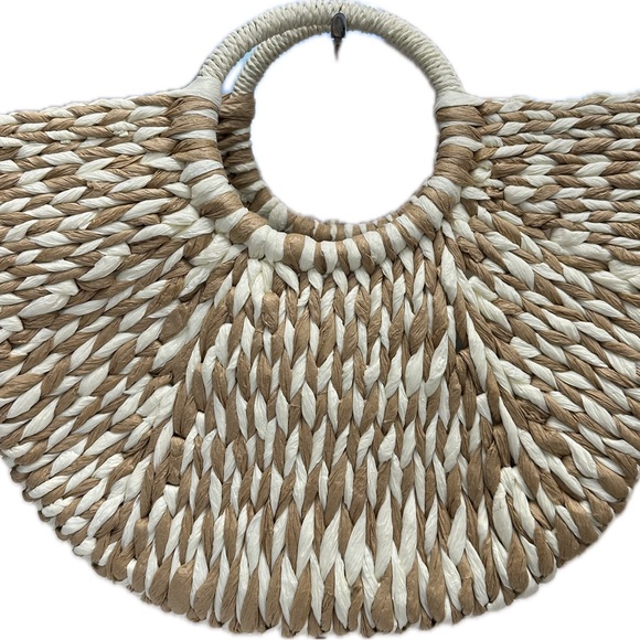 NWOT Handwoven Straw Handbag Spring Summer Vacation Clutch Bag Retro Stlyle - Picture 4 of 5